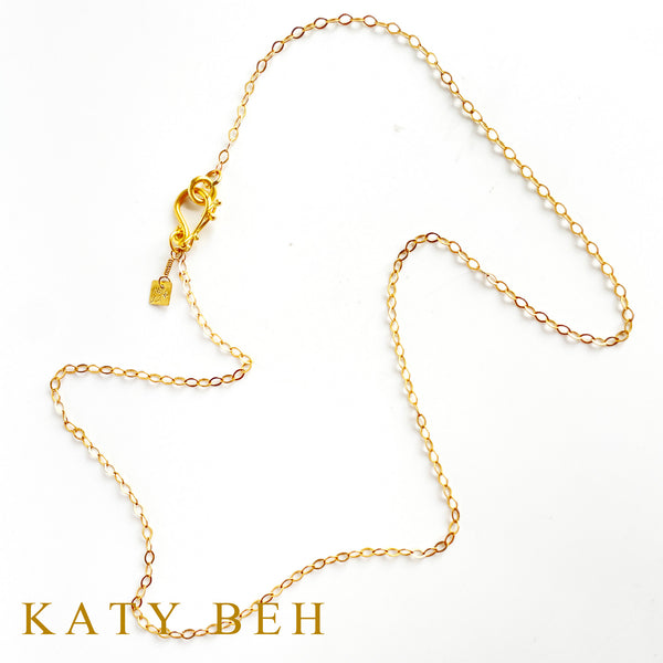 22k Yellow Gold Open Chain with Handmade Clasp 18"