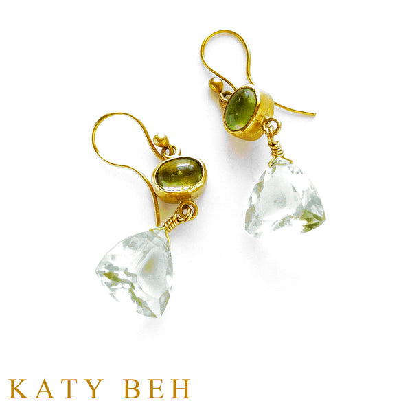 Cleo Peridot and Green Amethyst Earrings