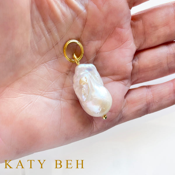 Lena White Fireball Pearl Pendant