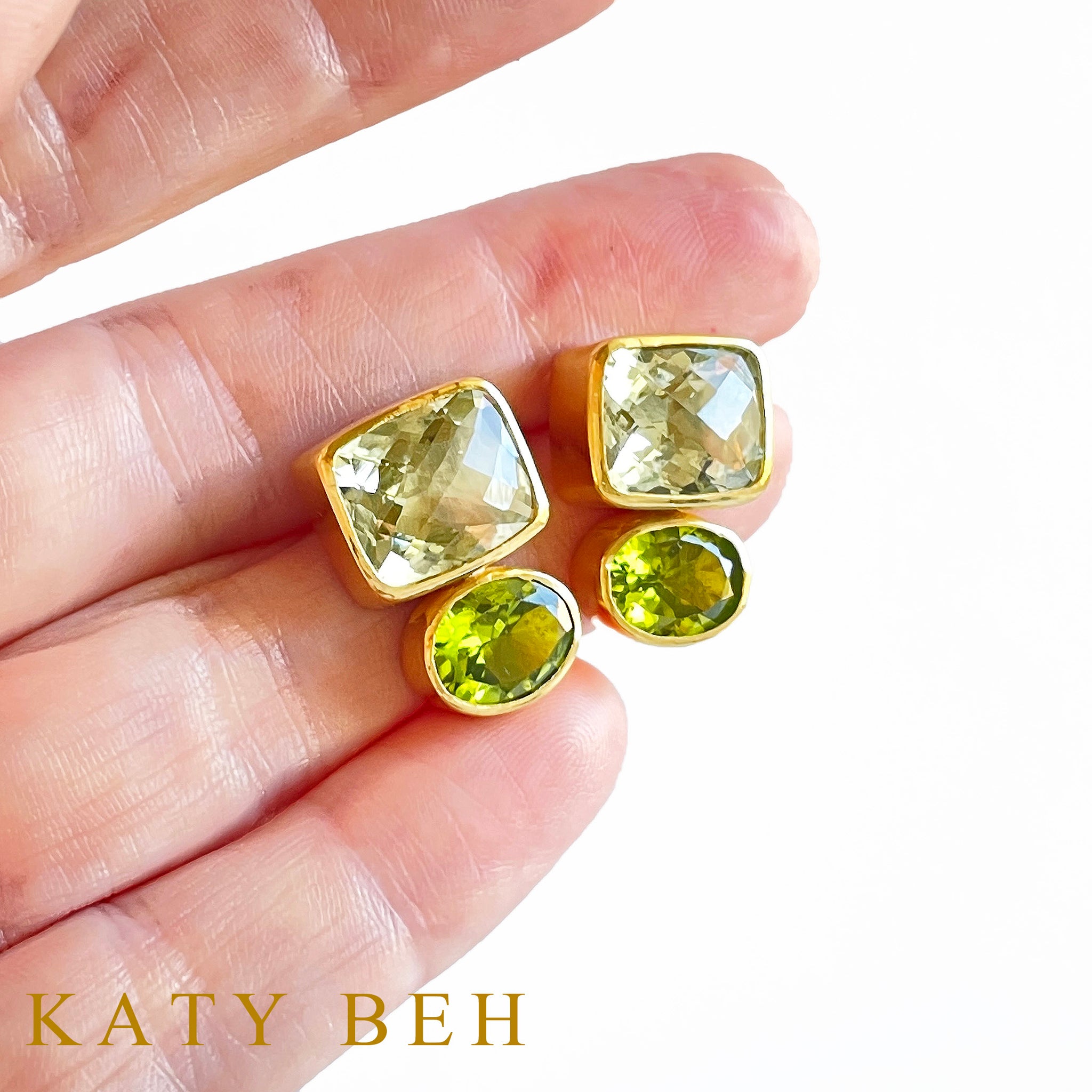 Niko Green Amethyst and Peridot Earrings